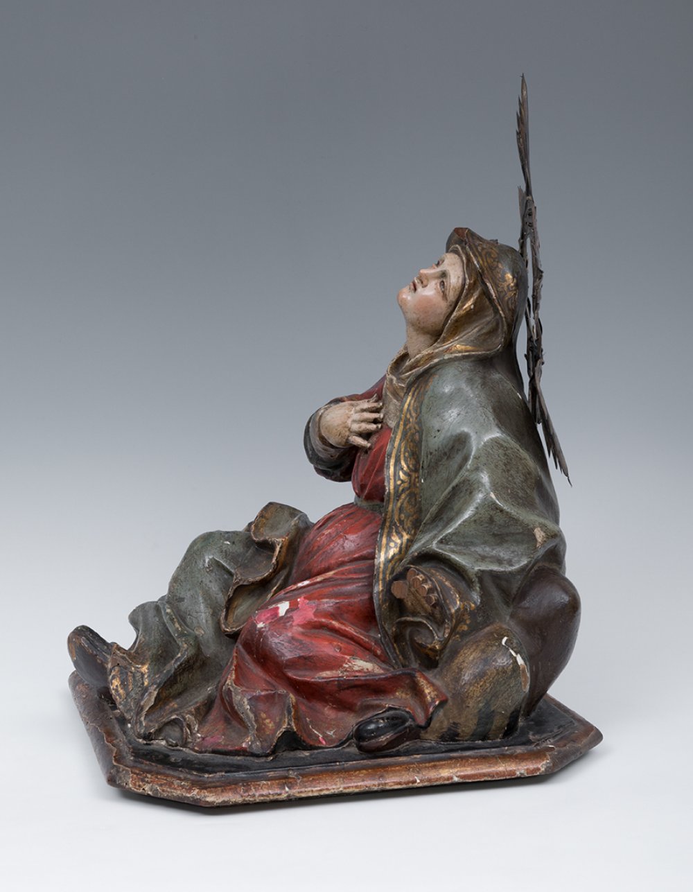 Andalusian school; 18th century."Our Lady of Sorrows".Carved and polychrome wood.The polychromy - Image 5 of 6