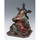 Andalusian school; 18th century."Our Lady of Sorrows".Carved and polychrome wood.The polychromy