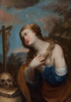 17th century Italian school."Penitent Magdalene".Oil on canvas.The painting has craquelures.