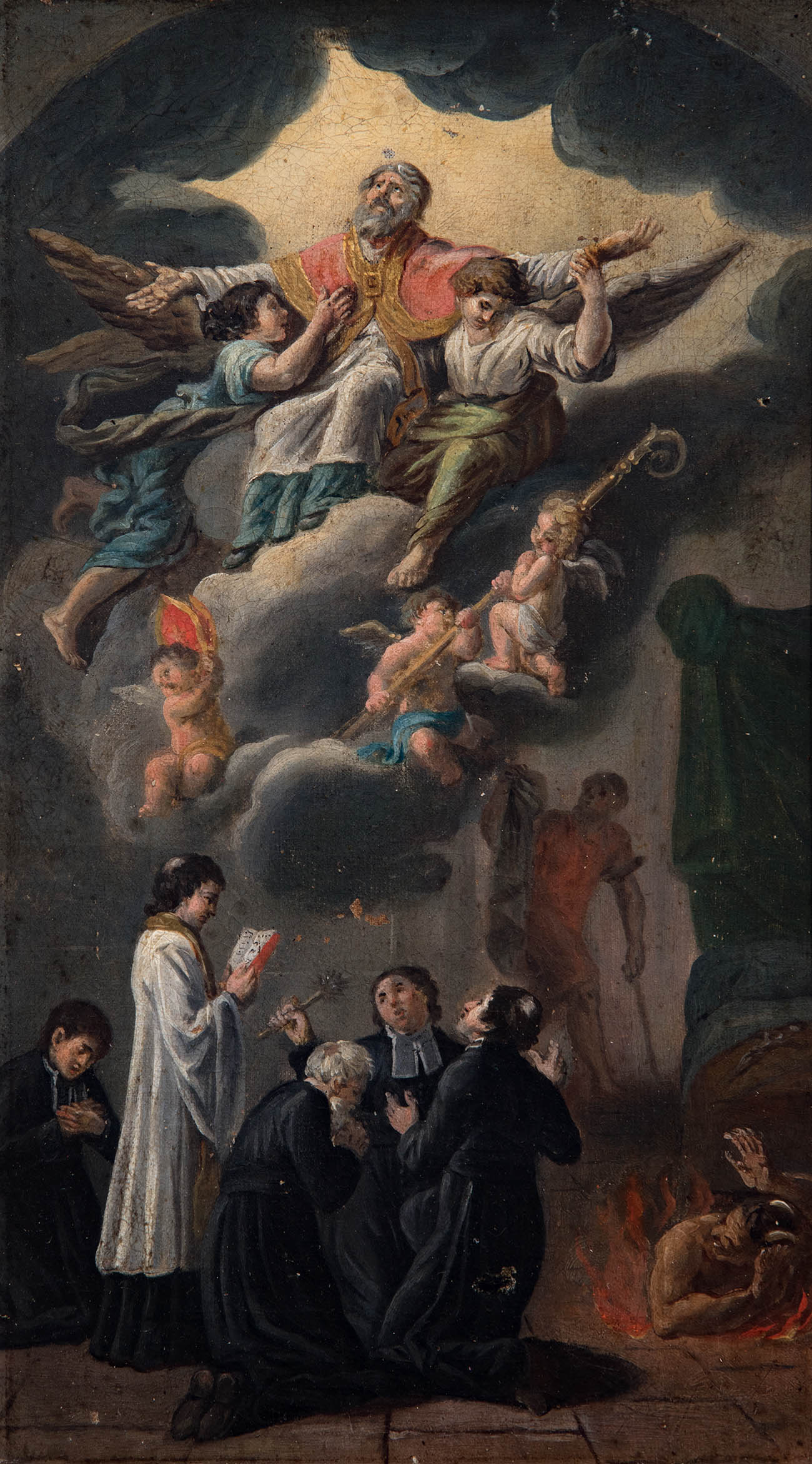 French school of the late 18th century."Clergy commending themselves to Saint Gregory the Great".Oil