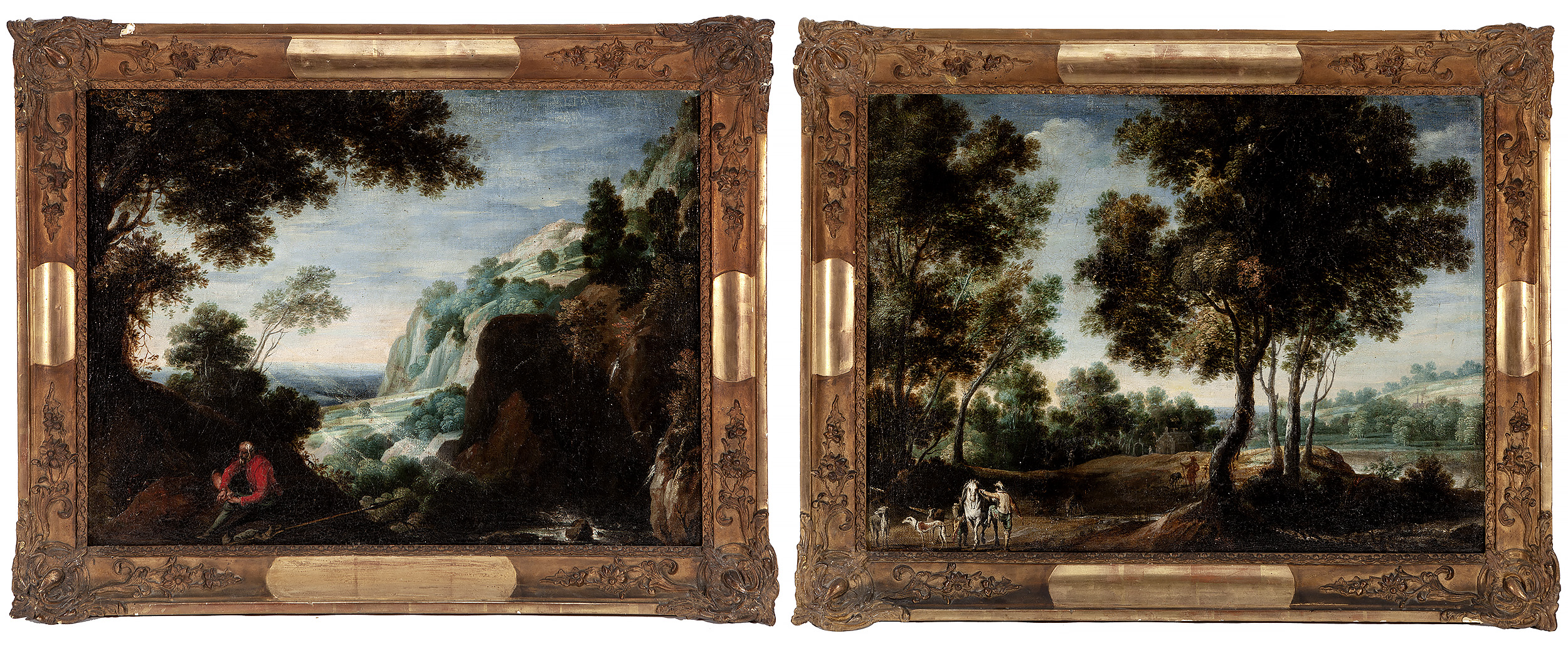 Flemish school of the 17th century.Pair of "Country scenes".Oil on canvas.With documentation of Fine