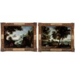 Flemish school of the 17th century.Pair of "Country scenes".Oil on canvas.With documentation of Fine