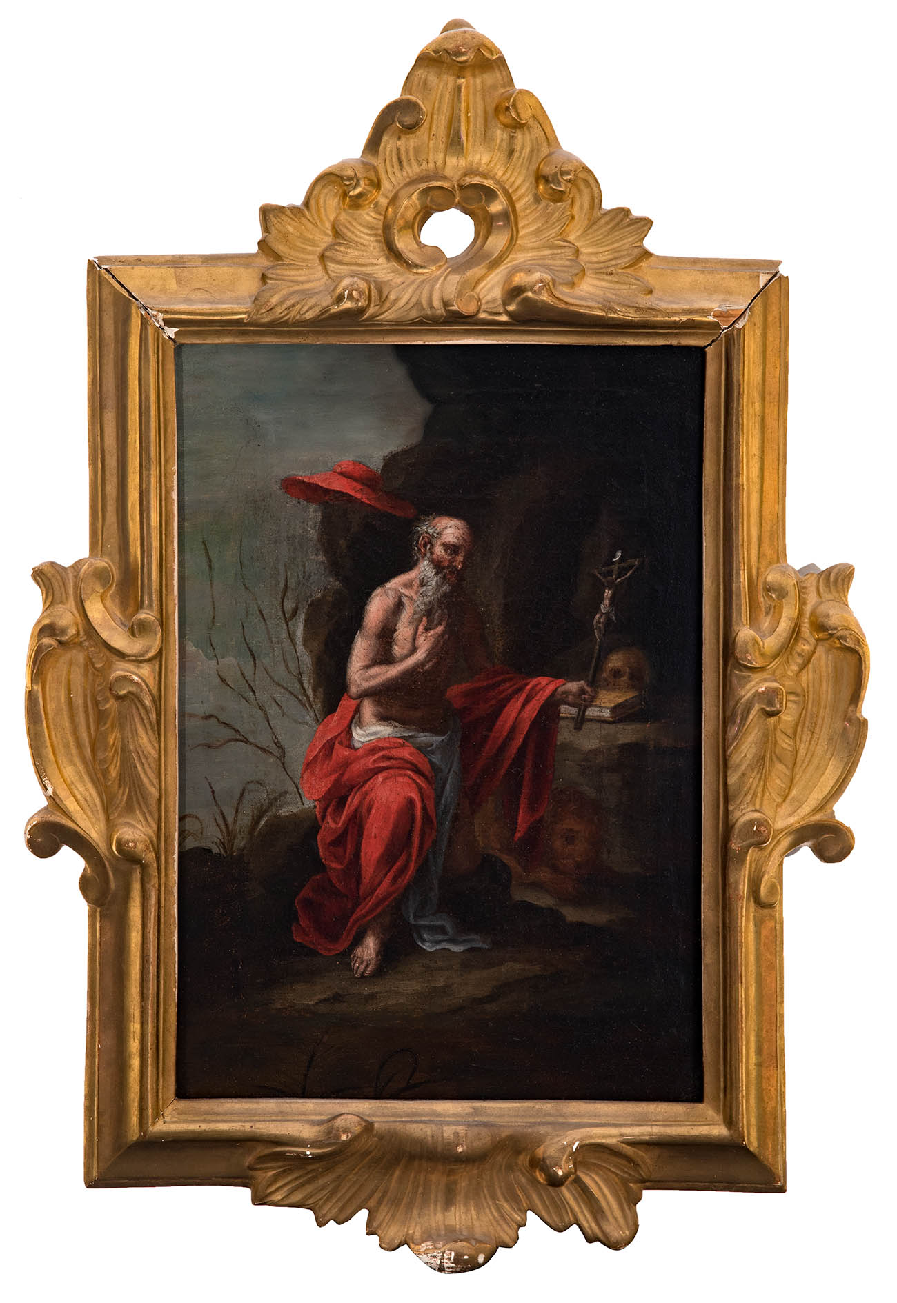 Spanish school; second half of the 17th century."Penitent Saint Jerome".Oil on canvas.It presents