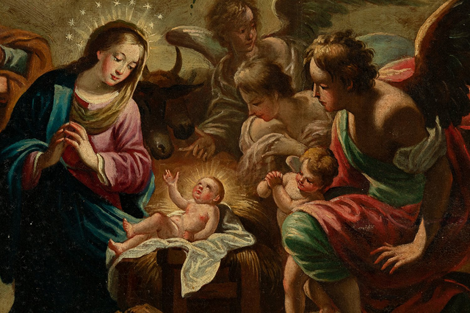 Andalusian school of the first half of the 18th century."Nativity".Oil on canvas. With its - Image 5 of 6