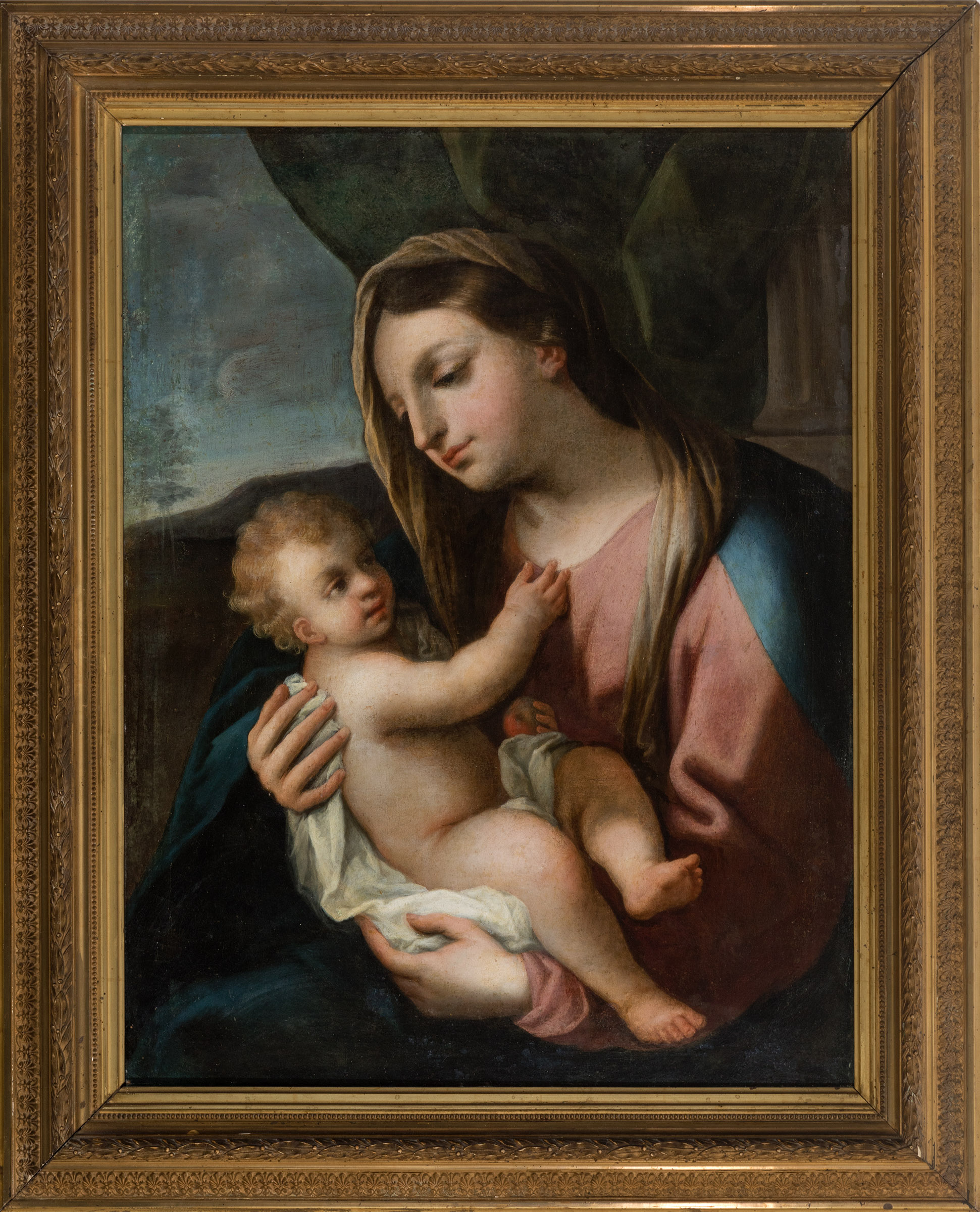 Italian school of the 18th century."Madonna and Child".Oil on canvas. Re-minted.It presents faults - Image 4 of 6