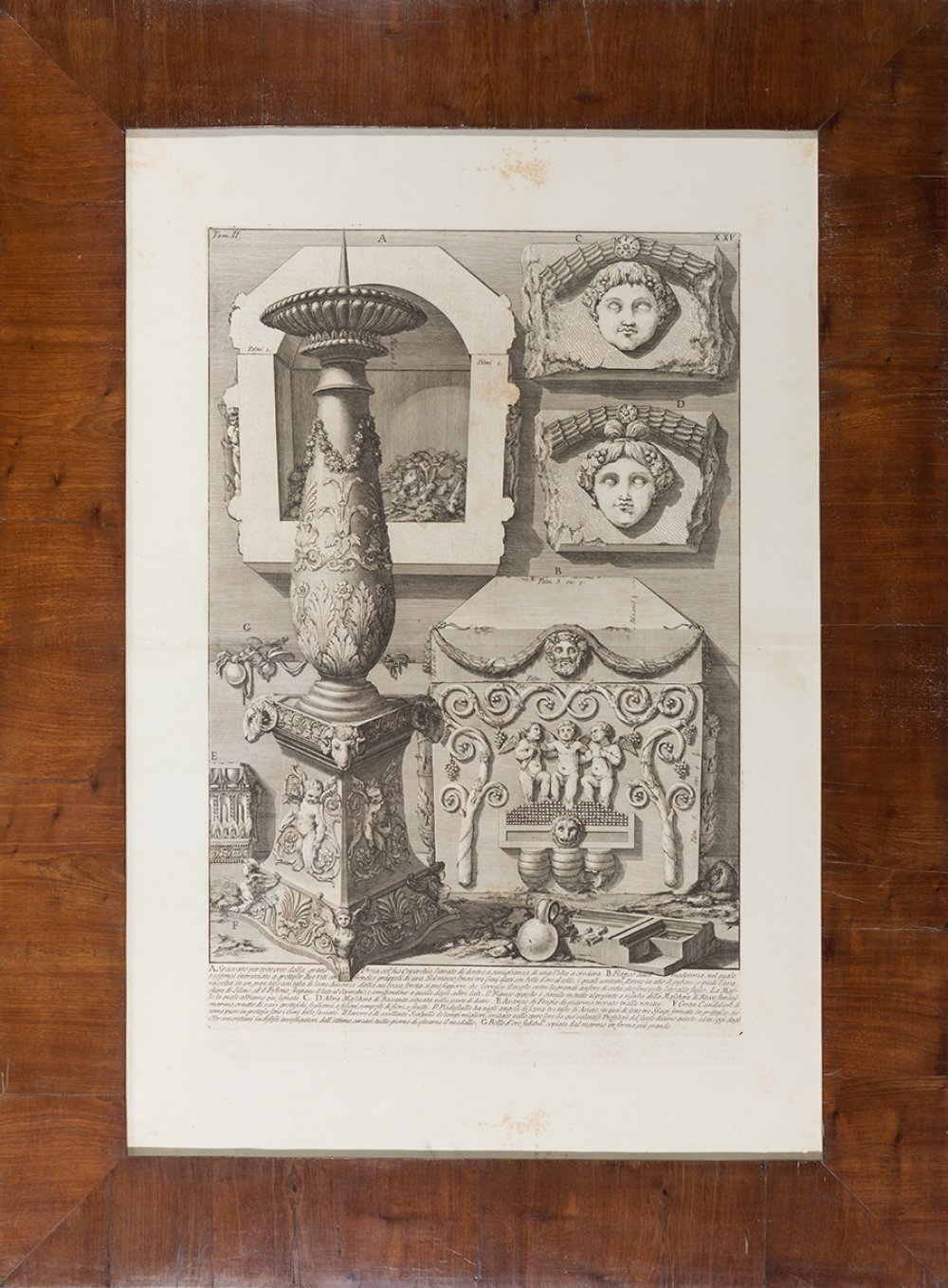 BATTISTA GIOVANNI PIRANESI (Italy, 1720-1778)."Roman antiquities. Large porphyry urn in which the - Image 3 of 3