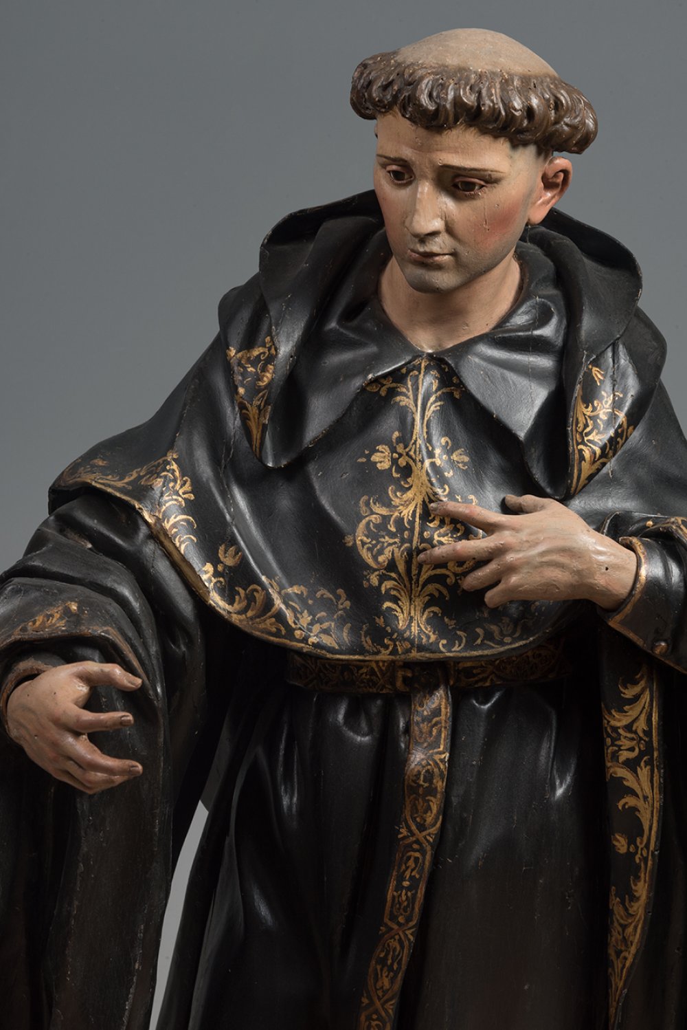 Granada school of ca. 1700."Saint".Carved and polychrome wood.It presents faults and restorations. - Image 4 of 7