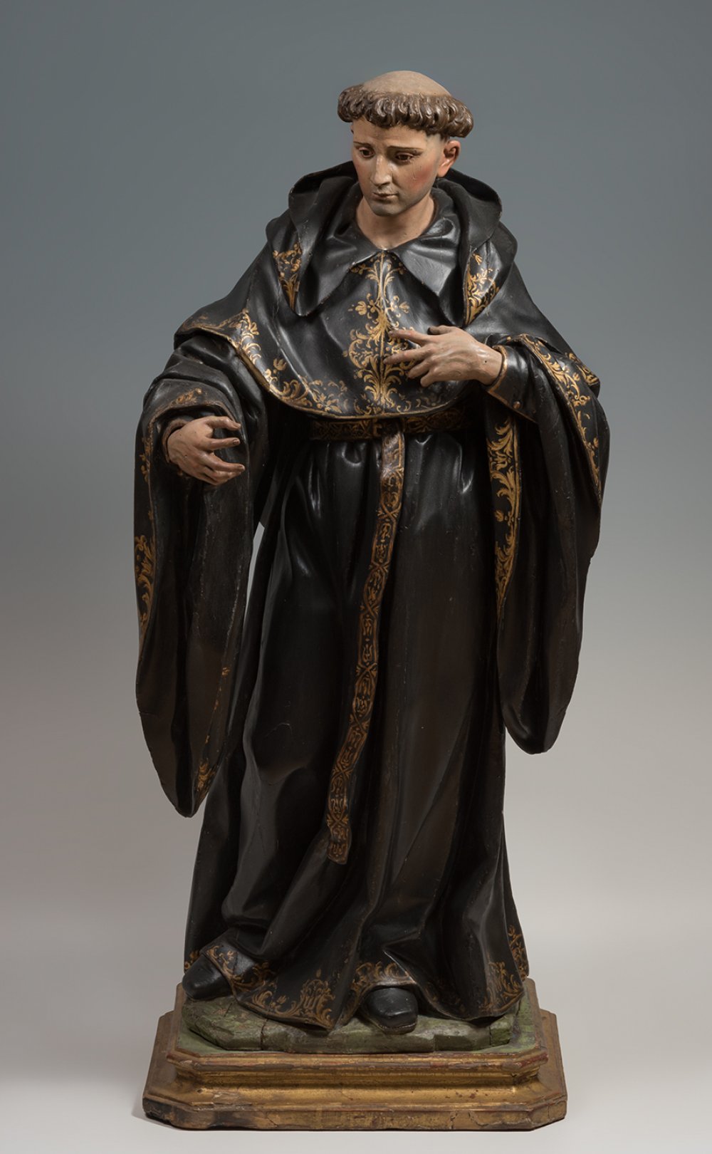 Granada school of ca. 1700."Saint".Carved and polychrome wood.It presents faults and restorations. - Image 6 of 7