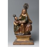 Spanish school of the 18th century."Saint Anne and the Virgin".Carved, gilded and polychrome wood.