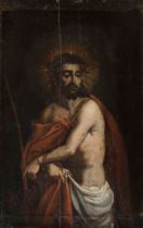 17th century Spanish school."Ecce homo".Oil on panel.It presents restorations.Measurements: 39,5 x