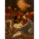 Andalusian school of the second half of the 17th century."The Adoration of the Shepherds".Oil on