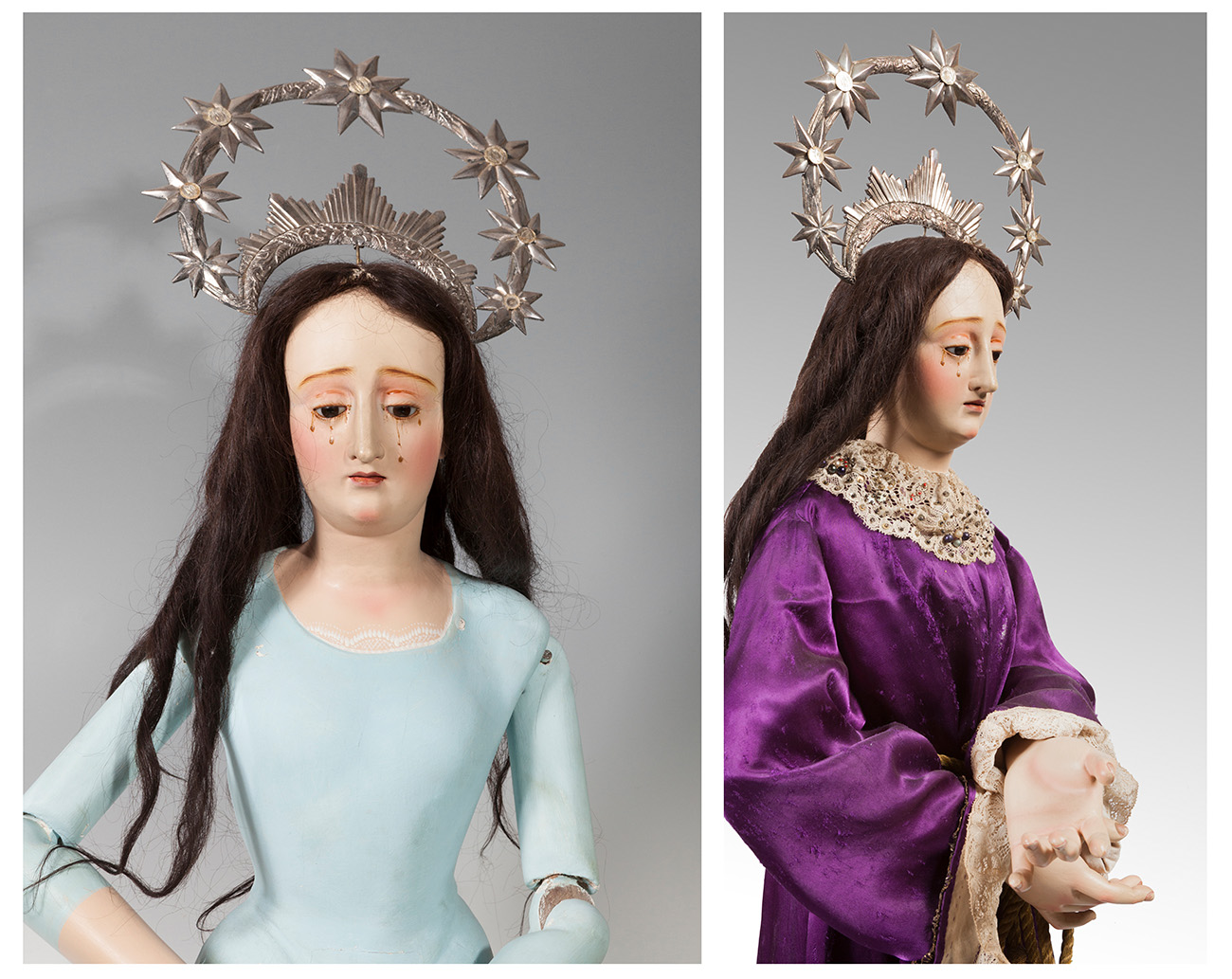 Virgen de los Dolores Cap i pota, late 18th-early 19th century.Carved and polychrome wood, with - Image 6 of 6