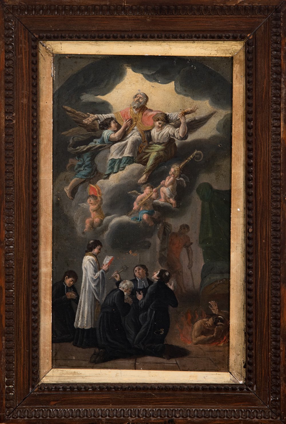 French school of the late 18th century."Clergy commending themselves to Saint Gregory the Great".Oil - Image 3 of 6