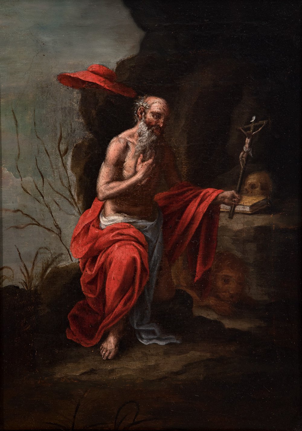 Spanish school; second half of the 17th century."Penitent Saint Jerome".Oil on canvas.It presents - Image 4 of 6