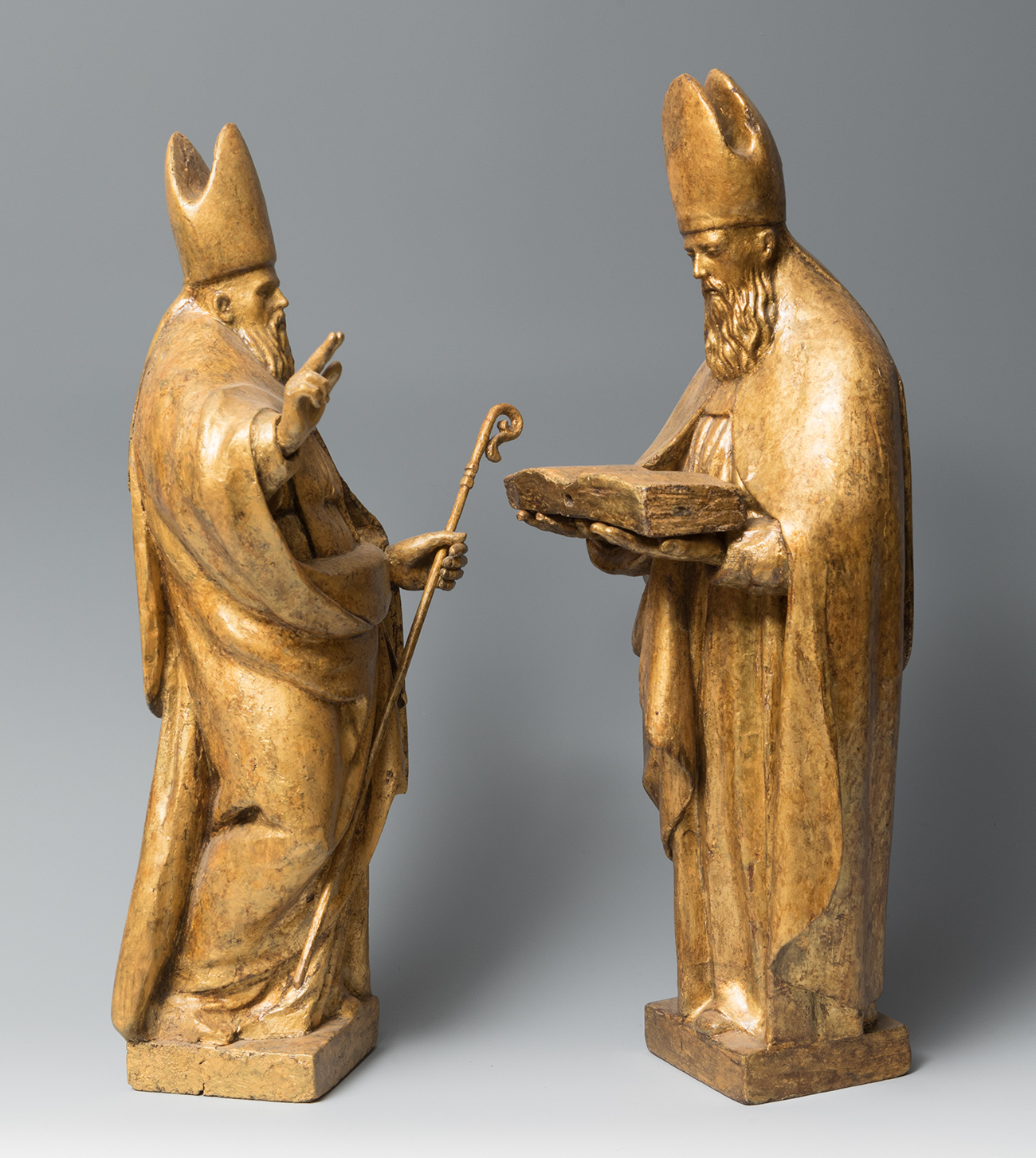 Andalusian school of the 17th century."San Leandro and San Isidoro".Carved and gilded wood.They - Image 4 of 5