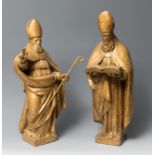 Andalusian school of the 17th century."San Leandro and San Isidoro".Carved and gilded wood.They
