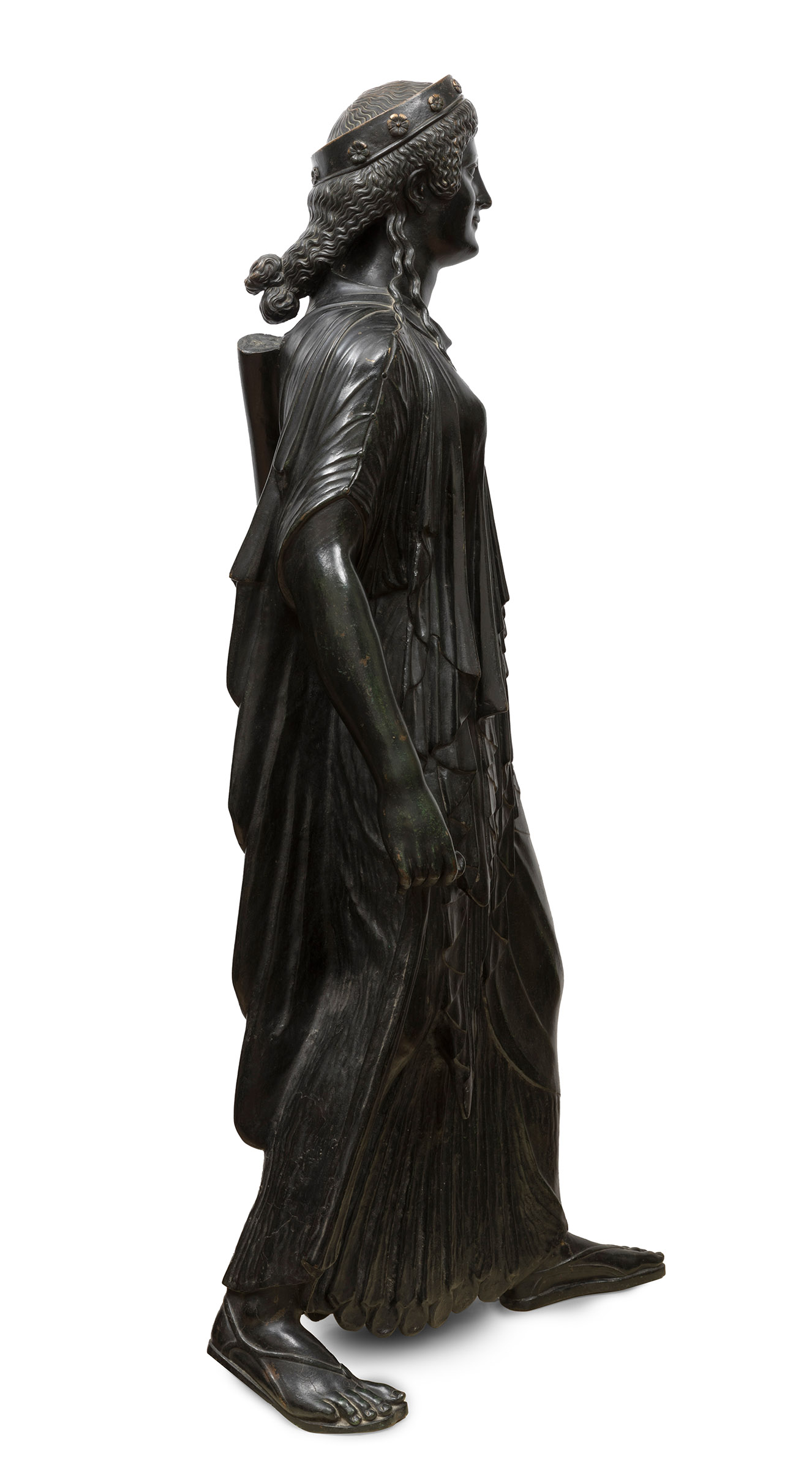Italian school; late 18th century."Diana".Bronze.Measurements: 108 x 39 x 43 cm.Italian sculpture - Image 3 of 7
