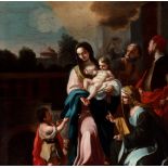 Workshop of FRANCESCO SOLIMENA (Italy, 1657 - 1747)."Holy Family with St. John, St. Joachim and