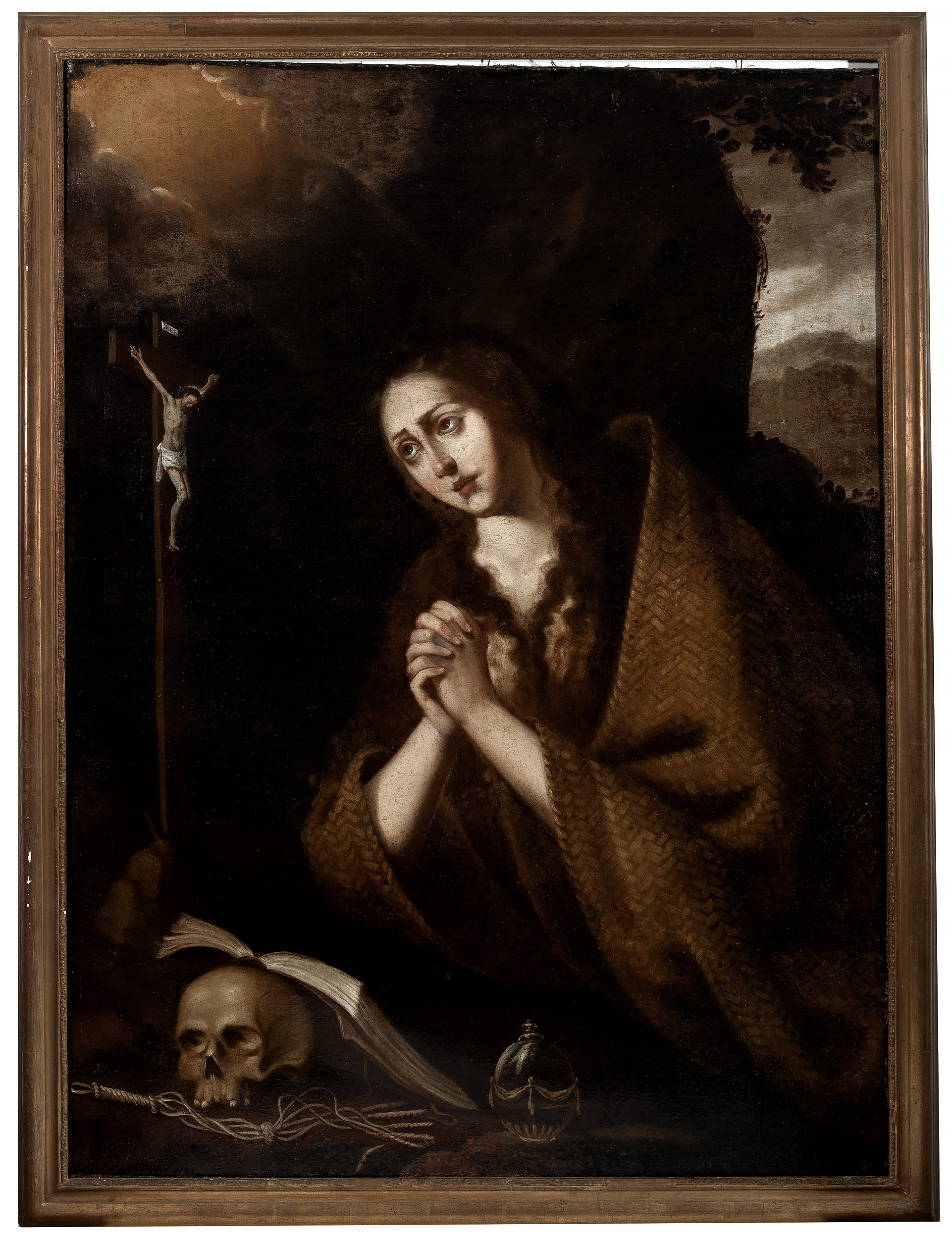 17th century Spanish school."Saint Mary of Egypt".Oil on canvas.It has a patch on the back. Needs - Image 6 of 8