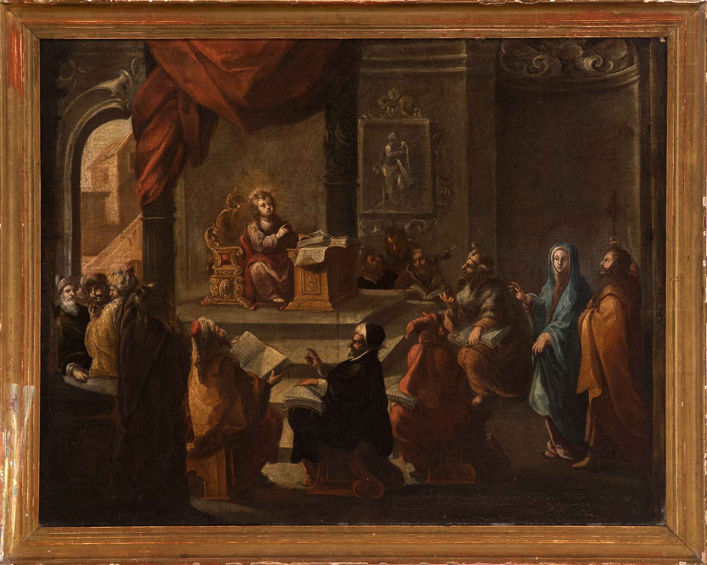 Spanish school of the 17th century."Jesus Child in the temple before the doctors".Oil on canvas. - Image 2 of 4