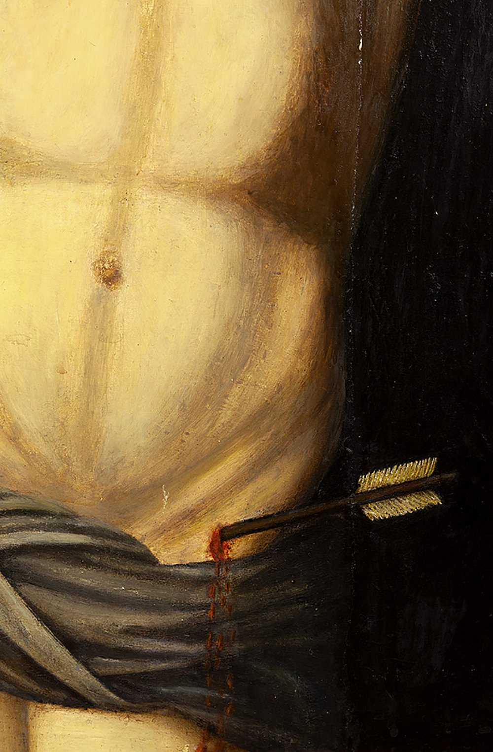 16th century Spanish school."Saint Sebastian".Oil on panel. Cradled. Measurements: 80 x 54 cm, 93, - Image 3 of 5