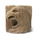 Relief with eagle motif; Spain, 16th century.Carved stone.Measurements: 40 x 40 x 23 cm.Carved stone
