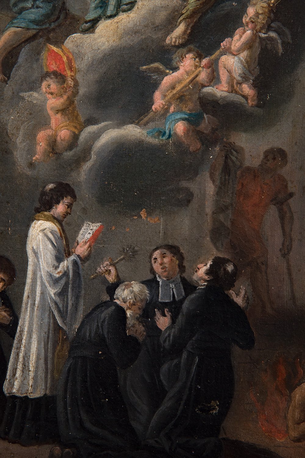 French school of the late 18th century."Clergy commending themselves to Saint Gregory the Great".Oil - Image 2 of 6