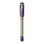 MONTEGRAPPA "TOWER OF PISA" FOUNTAIN PEN.Barrel in blue mother-of-pearl resin.Limited edition, 350/