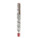 OMAS "JESURALEM 3000" FOUNTAIN PEN.Coral resin and silver barrel.Limited edition. Exemplary 0973.Nib