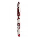RÉCIFE FOUNTAIN PEN, LIMITED SERIES MYSTIQUE REPLICA SENIOR.Resin barrel in red and white.Nib plated