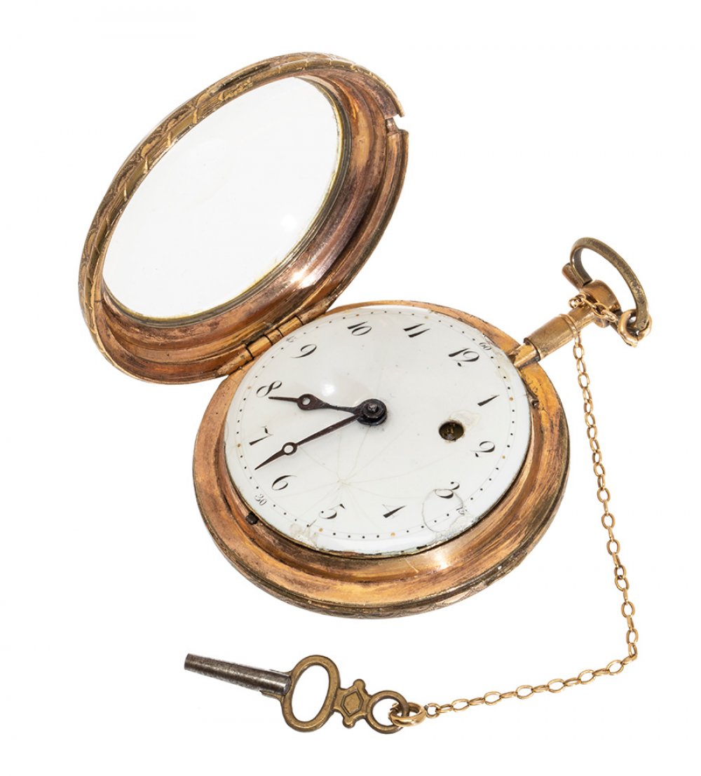 Catalan pocket watch. Switzerland, 18th century.With interior signature of the enameller P.L Leton, - Image 3 of 3