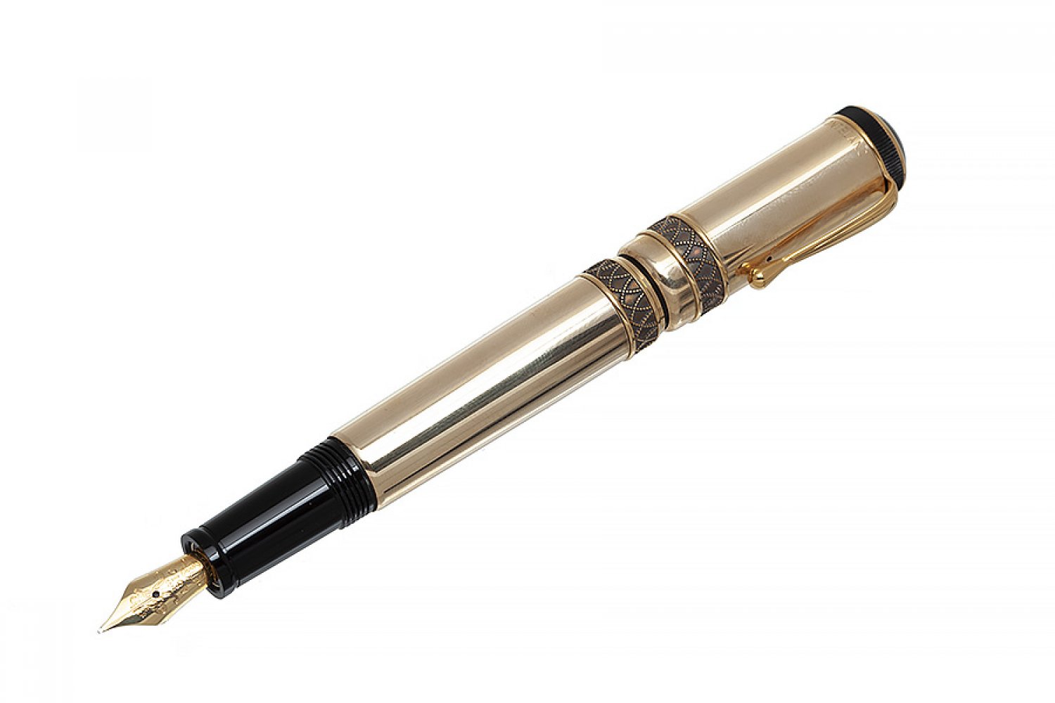 MONTBLANC FOUNTAIN PEN "FRIEDRICH II THE GREAT" ARTS PATTERNS COLLECTION, 1999Gold-plated barrel and - Image 4 of 4