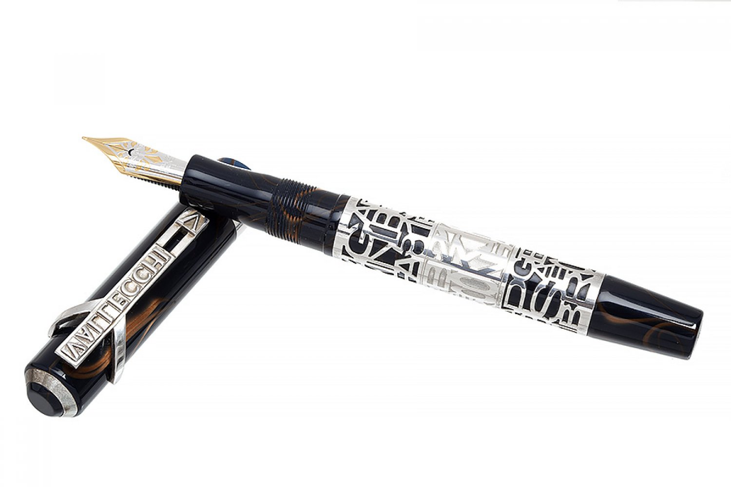 VISCONTI "VALLECHI 1903" FOUNTAIN PEN.Black resin barrel and silver details.Limited edition. - Image 2 of 2