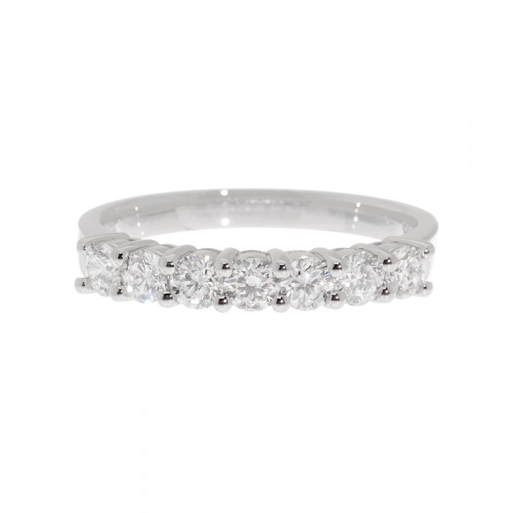 Ring in 18k white gold. Frontis with seven brilliant-cut diamonds, approx. 1.00 cts. total weight - Image 2 of 3