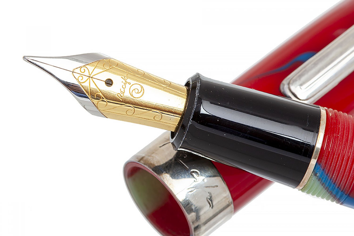 RÉCIFE FOUNTAIN PEN, LIMITED SERIES MYSTIQUE REPLICA SENIOR.Resin barrel in red, green and blue with - Image 2 of 3