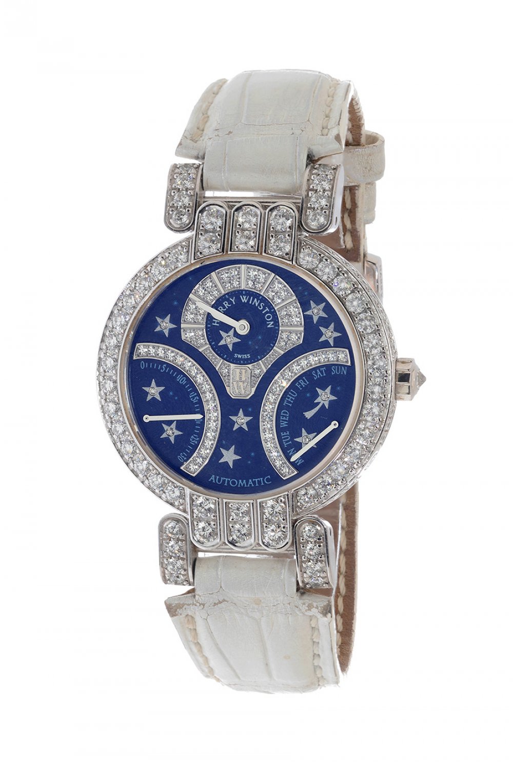 HARRY WINSTON Excenter Biretro Starlight watch, ref.200/UABI34WL.BD/00-SP1, for women. Unique piece,