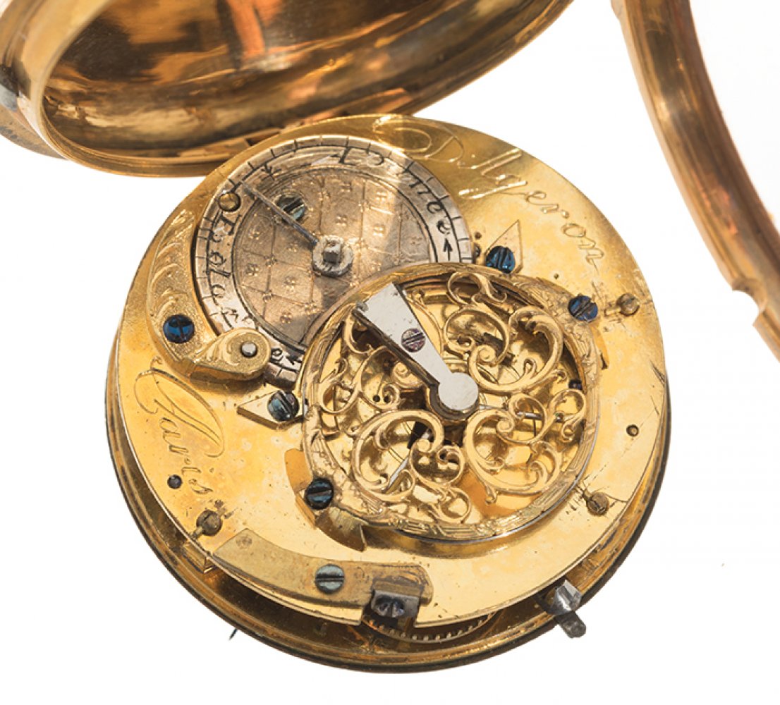 Catalino pocket watch. White dial, breguet type hands, arabic numerals. Back with painted enamel - Image 2 of 4