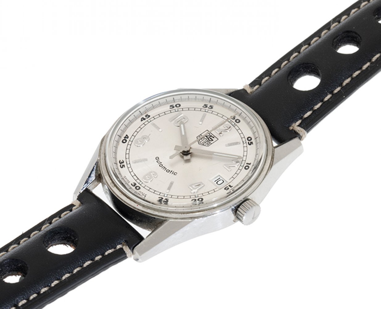 TAGHEUER Reedition watch mod. WV2112, ref. QL8293, for men/Unisex.In steel. Circular case with ivory - Image 2 of 3