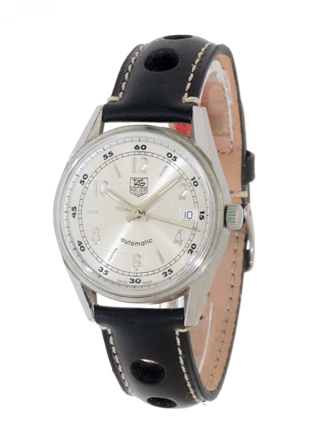 TAGHEUER Reedition watch mod. WV2112, ref. QL8293, for men/Unisex.In steel. Circular case with ivory