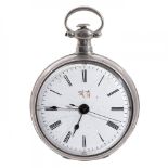 Silver pocket watch. Switzerland. White dial. Roman numeral. Breguet type hands.Slight wear on the