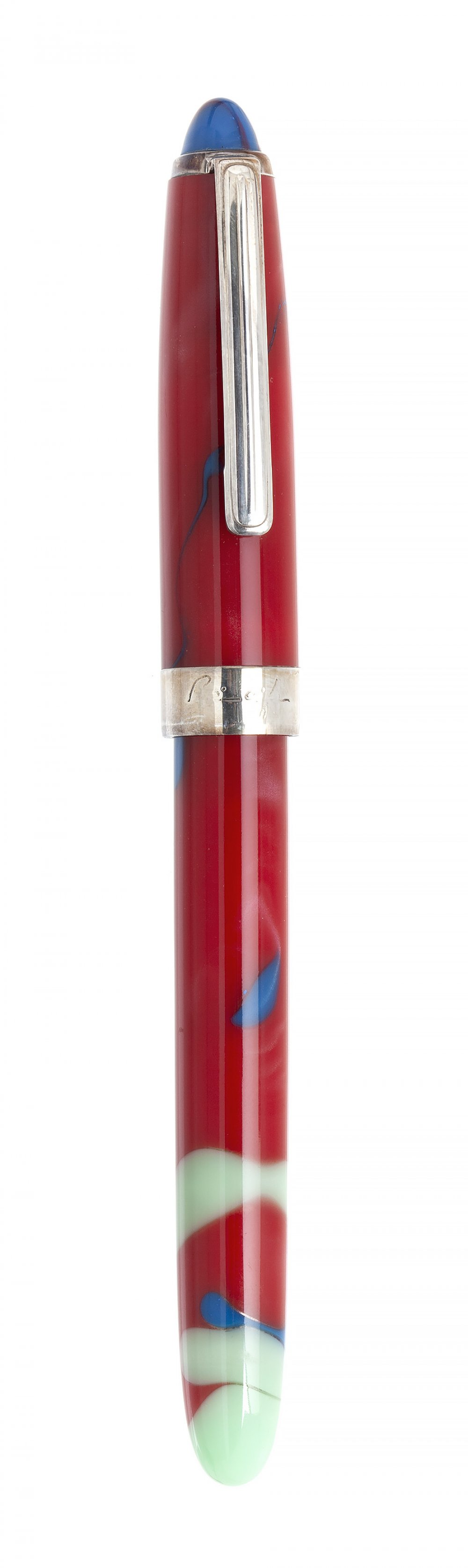 RÉCIFE FOUNTAIN PEN, LIMITED SERIES MYSTIQUE REPLICA SENIOR.Resin barrel in red, green and blue with