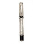 FOUNTAIN PEN MONTEGRAPPA COSMOPOLITAN "RUSSIA 1ST SPACE. ED. LIMITED".Embossed silver barrel.Limited