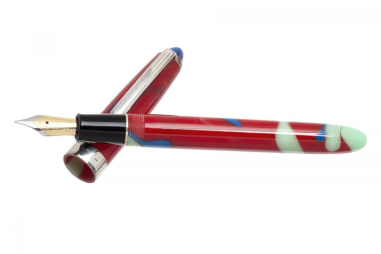 RÉCIFE FOUNTAIN PEN, LIMITED SERIES MYSTIQUE REPLICA SENIOR.Resin barrel in red, green and blue with - Image 3 of 3