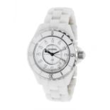 Watch CHANEL J12 Automatic, ref. H1628, for men/Unisex.In steel and white ceramic. Circular dial.