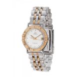 OMEGA CONSTELLATION ladies' wristwatch in gold and steel. White dial, dot numerals, baton hands,