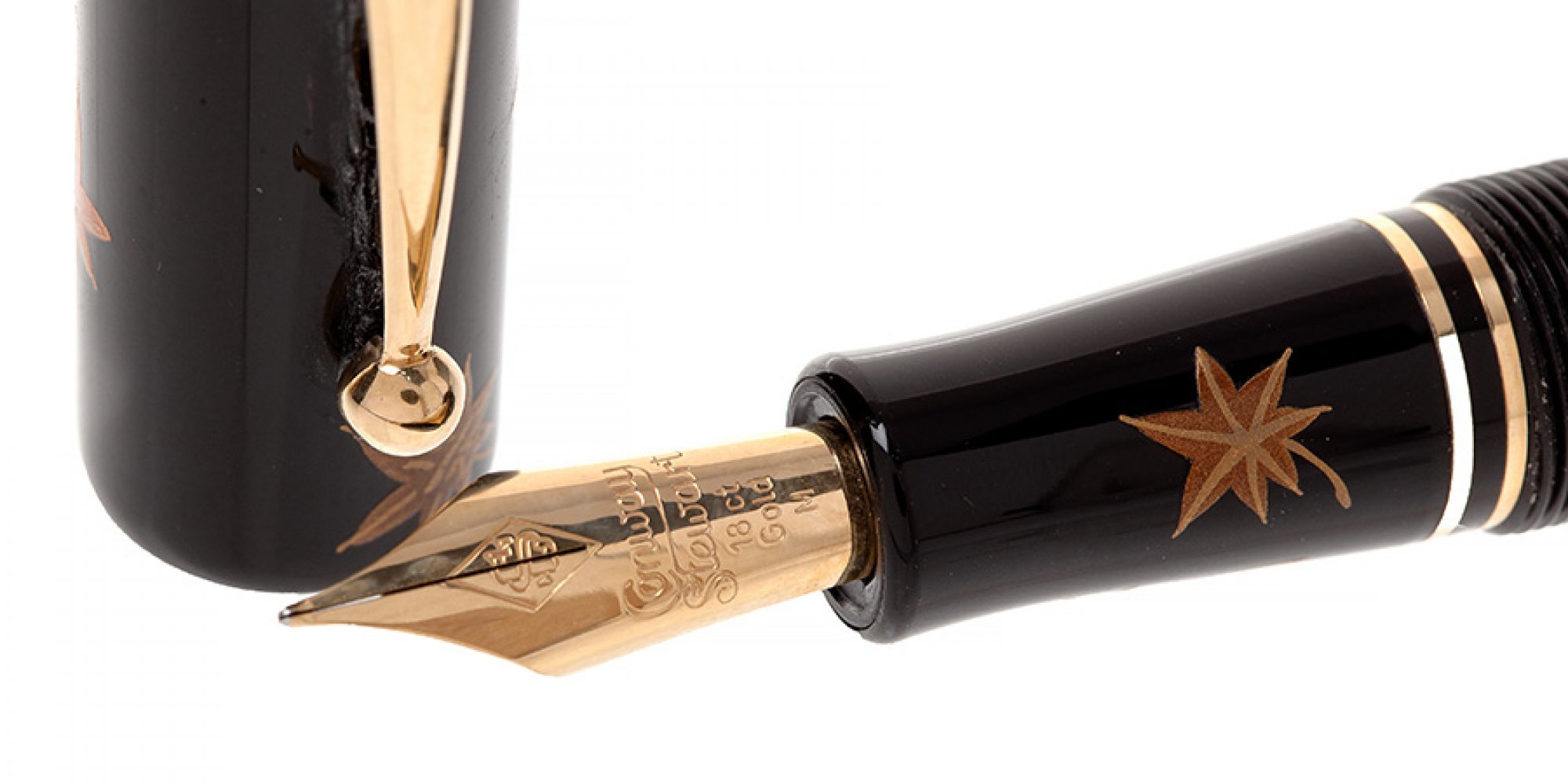 PELIKAN MAKI-E GINKO & MAPLE LEAVES FOUNTAIN PEN, LIMITED EDITION.Barrel in Japanese lacquer and - Image 2 of 3