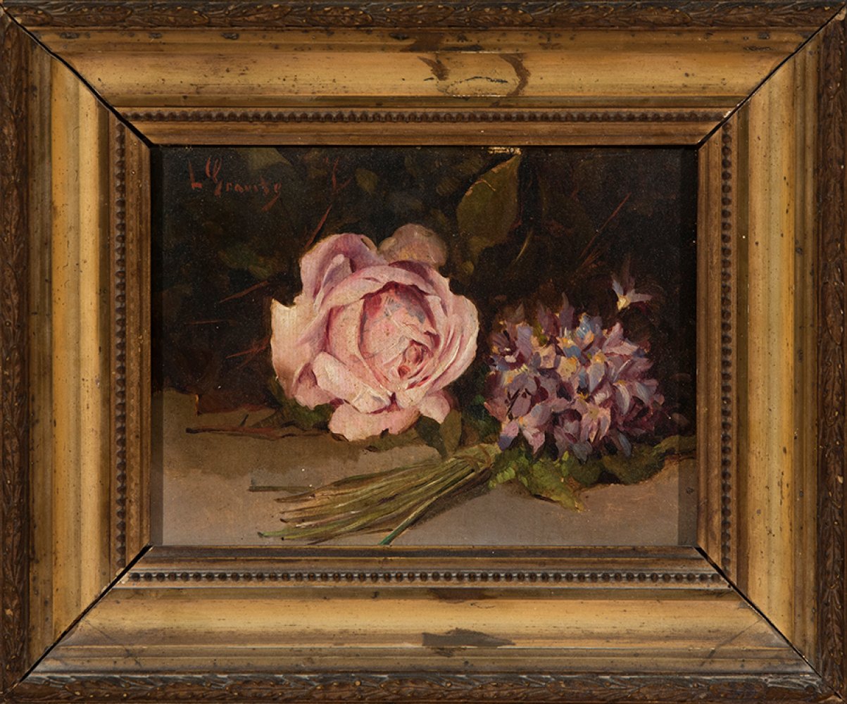 LUIS GRANITE Y TEJADA (Malaga, 1859-1901)."Flowers".Oil on panel.Signed in the lower corner.Period - Image 5 of 7