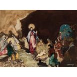 RAFAEL DURANCAMPS (Sabadell, 1891 - Barcelona, 1979)."The Adoration of the Shepherds".Oil on