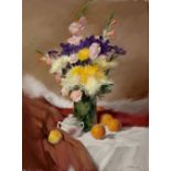 FELIPE SANTAMANS AÑO, (Guadasuar, Valencia, 1951)."Still life of flowers".Pastel on paper.Signed