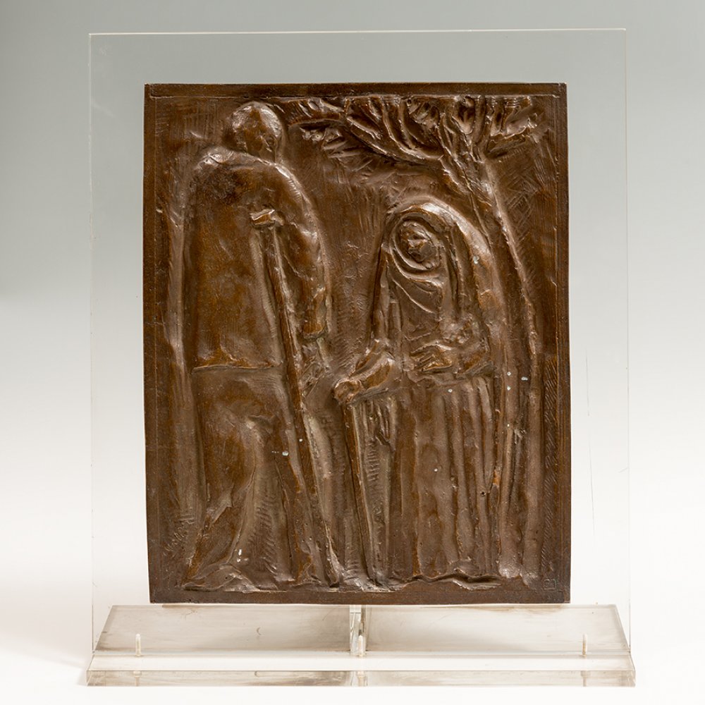 CRISTINO MALLO GONZÁLEZ (Tuy, Pontevedra, 1906 - Madrid, 1989).Relief, 1949.Bronze on methacrylate. - Image 6 of 6